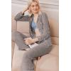 Ekouaer Women’s Pajama Sets Long Sleeve Sleepwear Comfy Button Down Nightwear Long Pants Pjs Lounge Set with Pockets S-XXL(Light Khaki)