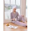 Ekouaer Women’s Pajama Sets Long Sleeve Sleepwear Comfy Button Down Nightwear Long Pants Pjs Lounge Set with Pockets S-XXL(Light Purple)