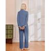 Ekouaer Women’s Pajama Sets Long Sleeve Sleepwear Comfy Button Down Nightwear Long Pants Pjs Lounge Set with Pockets S-XXL(Navy)