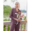 Ekouaer Women’s Pajama Sets Long Sleeve Sleepwear Comfy Button Down Nightwear Long Pants Pjs Lounge Set with Pockets S-XXL(Wine)