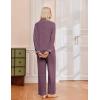 Ekouaer Women’s Pajama Sets Long Sleeve Sleepwear Comfy Button Down Nightwear Long Pants Pjs Lounge Set with Pockets S-XXL(Wine)
