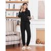 Ekouaer Womens Pajamas Long Sleeve Jogger Sets Comfy Pjs Soft Loungewear 2 Piece Lounge Sets with Pockets S-XXL(Black)
