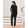 Ekouaer Womens Pajamas Long Sleeve Jogger Sets Comfy Pjs Soft Loungewear 2 Piece Lounge Sets with Pockets S-XXL(Black)