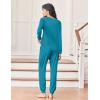 Ekouaer Womens Pajamas Long Sleeve Jogger Sets Comfy Pjs Soft Loungewear 2 Piece Lounge Sets with Pockets S-XXL(Blue Green)