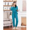 Ekouaer Womens Pajamas Long Sleeve Jogger Sets Comfy Pjs Soft Loungewear 2 Piece Lounge Sets with Pockets S-XXL(Blue Green)