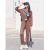 Ekouaer Womens Pajamas Long Sleeve Jogger Sets Comfy Pjs Soft Loungewear 2 Piece Lounge Sets with Pockets S-XXL(Brown)