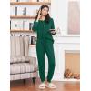Ekouaer Womens Pajamas Long Sleeve Jogger Sets Comfy Pjs Soft Loungewear 2 Piece Lounge Sets with Pockets S-XXL(Dark Green)