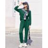 Ekouaer Womens Pajamas Long Sleeve Jogger Sets Comfy Pjs Soft Loungewear 2 Piece Lounge Sets with Pockets S-XXL(Dark Green)