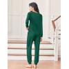 Ekouaer Womens Pajamas Long Sleeve Jogger Sets Comfy Pjs Soft Loungewear 2 Piece Lounge Sets with Pockets S-XXL(Dark Green)