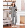 Ekouaer Womens Pajamas Long Sleeve Jogger Sets Comfy Pjs Soft Loungewear 2 Piece Lounge Sets with Pockets S-XXL(Dark Grey)