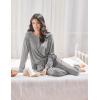 Ekouaer Womens Pajamas Long Sleeve Jogger Sets Comfy Pjs Soft Loungewear 2 Piece Lounge Sets with Pockets S-XXL(Dark Grey)