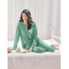 Ekouaer Womens Pajamas Long Sleeve Jogger Sets Comfy Pjs Soft Loungewear 2 Piece Lounge Sets with Pockets S-XXL(Green)