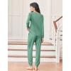 Ekouaer Womens Pajamas Long Sleeve Jogger Sets Comfy Pjs Soft Loungewear 2 Piece Lounge Sets with Pockets S-XXL(Green)