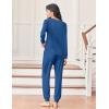 Ekouaer Womens Pajamas Long Sleeve Jogger Sets Comfy Pjs Soft Loungewear 2 Piece Lounge Sets with Pockets S-XXL(Navy)