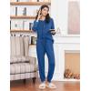 Ekouaer Womens Pajamas Long Sleeve Jogger Sets Comfy Pjs Soft Loungewear 2 Piece Lounge Sets with Pockets S-XXL(Navy)