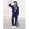 Ekouaer Womens Pajamas Long Sleeve Jogger Sets Comfy Pjs Soft Loungewear 2 Piece Lounge Sets with Pockets S-XXL(Navy Blue)