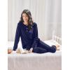 Ekouaer Womens Pajamas Long Sleeve Jogger Sets Comfy Pjs Soft Loungewear 2 Piece Lounge Sets with Pockets S-XXL(Navy Blue)
