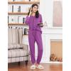 Ekouaer Womens Pajamas Long Sleeve Jogger Sets Comfy Pjs Soft Loungewear 2 Piece Lounge Sets with Pockets S-XXL(Purple)