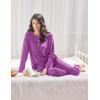 Ekouaer Womens Pajamas Long Sleeve Jogger Sets Comfy Pjs Soft Loungewear 2 Piece Lounge Sets with Pockets S-XXL(Purple)