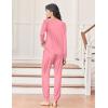 Ekouaer Womens Pajamas Long Sleeve Jogger Sets Comfy Pjs Soft Loungewear 2 Piece Lounge Sets with Pockets S-XXL(Rose)