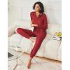 Ekouaer Womens Pajamas Long Sleeve Jogger Sets Comfy Pjs Soft Loungewear 2 Piece Lounge Sets with Pockets S-XXL(Wine Red)