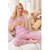 Ekouaer Womens Pajamas Set 2 Piece Lounge Pj Set Short Sleeve Sleepwear Tops with Joggers Pants Loungewear Print Nightwear(Blue Teddy)