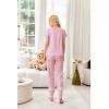 Ekouaer Womens Pajamas Set 2 Piece Lounge Pj Set Short Sleeve Sleepwear Tops with Joggers Pants Loungewear Print Nightwear(Blue Teddy)