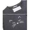 Ekouaer Womens Pajamas Set 2 Piece Lounge Pj Set Short Sleeve Sleepwear Tops with Joggers Pants Loungewear Print Nightwear(Deep Grey)