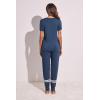 Ekouaer Womens Pajamas Set 2 Piece Lounge Pj Set Short Sleeve Sleepwear Tops with Joggers Pants Loungewear Print Nightwear(Navy)