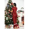 Ekouaer Womens Pajamas Set 2 Piece Lounge Pj Set Short Sleeve Sleepwear Tops with Joggers Pants Loungewear Print Nightwear(Pattern1-red Plaid)