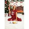 Ekouaer Womens Pajamas Set 2 Piece Lounge Pj Set Short Sleeve Sleepwear Tops with Joggers Pants Loungewear Print Nightwear(Pattern1-red Plaid)