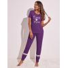 Ekouaer Womens Pajamas Set 2 Piece Lounge Pj Set Short Sleeve Sleepwear Tops with Joggers Pants Loungewear Print Nightwear(Pattern2)