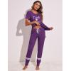 Ekouaer Womens Pajamas Set 2 Piece Lounge Pj Set Short Sleeve Sleepwear Tops with Joggers Pants Loungewear Print Nightwear(Pattern2)