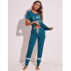 Ekouaer Womens Pajamas Set 2 Piece Lounge Pj Set Short Sleeve Sleepwear Tops with Joggers Pants Loungewear Print Nightwear(Pattern3)