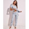 Ekouaer Womens Pajamas Set 2 Piece Lounge Pj Set Short Sleeve Sleepwear Tops with Joggers Pants Loungewear Print Nightwear(Pattern4)
