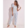 Ekouaer Womens Pajamas Set 2 Piece Lounge Pj Set Short Sleeve Sleepwear Tops with Joggers Pants Loungewear Print Nightwear(Pattern4)