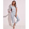Ekouaer Womens Pajamas Set 2 Piece Lounge Pj Set Short Sleeve Sleepwear Tops with Joggers Pants Loungewear Print Nightwear(Pattern4)