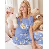 Ekouaer Womens Pajamas Set 2 Piece Lounge Pj Set Short Sleeve Sleepwear Tops with Joggers Pants Loungewear Print Nightwear(Pink Teddy)