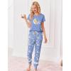 Ekouaer Womens Pajamas Set 2 Piece Lounge Pj Set Short Sleeve Sleepwear Tops with Joggers Pants Loungewear Print Nightwear(Pink Teddy)