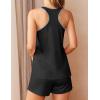 Ekouaer Womens Tank Top Pajama Set Comfy Sleeveless Sleepwear Racerback Cami and Shorts Pjs 2 Piece Summer Loungewear(Black)