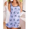 Ekouaer Womens Tank Top Pajama Set Comfy Sleeveless Sleepwear Racerback Cami and Shorts Pjs 2 Piece Summer Loungewear(Blue Butterfly)