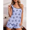 Ekouaer Womens Tank Top Pajama Set Comfy Sleeveless Sleepwear Racerback Cami and Shorts Pjs 2 Piece Summer Loungewear(Blue Butterfly)