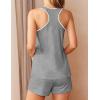 Ekouaer Womens Tank Top Pajama Set Comfy Sleeveless Sleepwear Racerback Cami and Shorts Pjs 2 Piece Summer Loungewear(Grey)