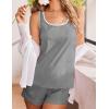Ekouaer Womens Tank Top Pajama Set Comfy Sleeveless Sleepwear Racerback Cami and Shorts Pjs 2 Piece Summer Loungewear(Grey)