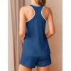 Ekouaer Womens Tank Top Pajama Set Comfy Sleeveless Sleepwear Racerback Cami and Shorts Pjs 2 Piece Summer Loungewear(Navy Blue)