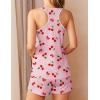 Ekouaer Womens Tank Top Pajama Set Comfy Sleeveless Sleepwear Racerback Cami and Shorts Pjs 2 Piece Summer Loungewear(Pink Cherry)