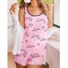 Ekouaer Womens Tank Top Pajama Set Comfy Sleeveless Sleepwear Racerback Cami and Shorts Pjs 2 Piece Summer Loungewear(Pink Love)