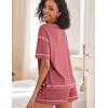 Ekouaer Women’s Waffle Knit Two Piece Lounge Set, Soft Matching Outfits for Daily Wear, Casual Shorts Set with Pocket(Gray Purple Red)