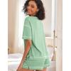 Ekouaer Women’s Waffle Knit Two Piece Lounge Set, Soft Matching Outfits for Daily Wear, Casual Shorts Set with Pocket(Ice Green)