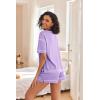Ekouaer Women’s Waffle Knit Two Piece Lounge Set, Soft Matching Outfits for Daily Wear, Casual Shorts Set with Pocket(Lilac)